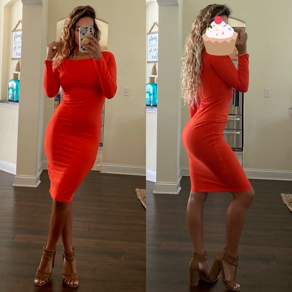 COPY - Long Sleeve Midi Bodycon Dress